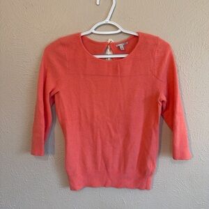 Halogen Women's Bright Coral Crew Neck Sweater